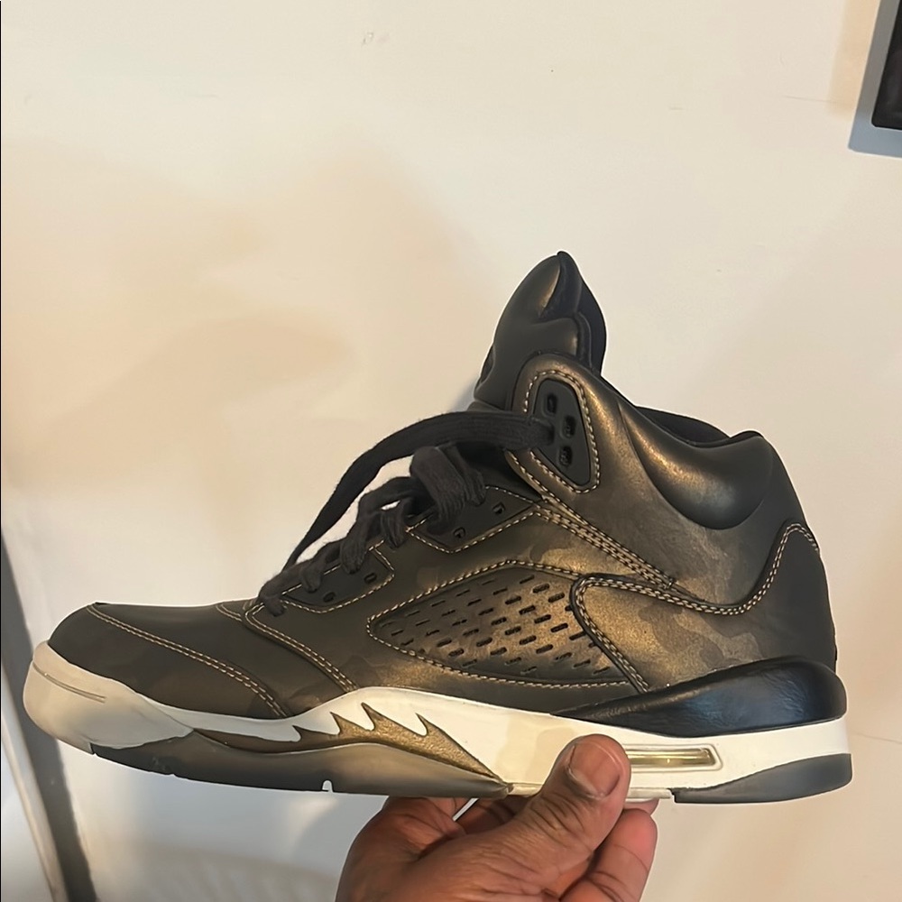 Black and Gold High-Top Sneakers